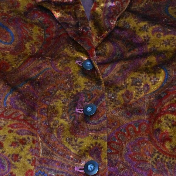 Cynthia Cynthia Steffe Multi Color Paisley Velvet Fall Jacket Blazer Size 4 - Picture 6 of 9